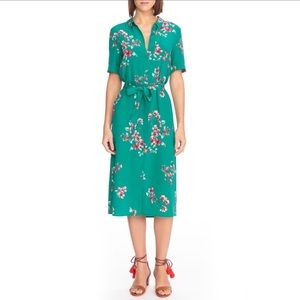 Sezane Lexia Floral Silk Shirtdress size 44